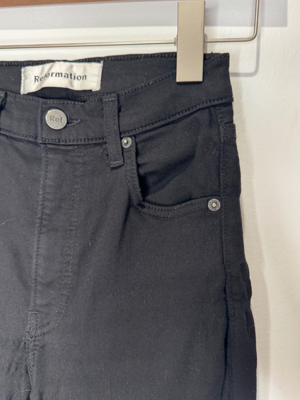 Reformation High & Skinny Stretch Jean Black Size 23 (High Rise, Super Stretch) - Picture 8 of 16